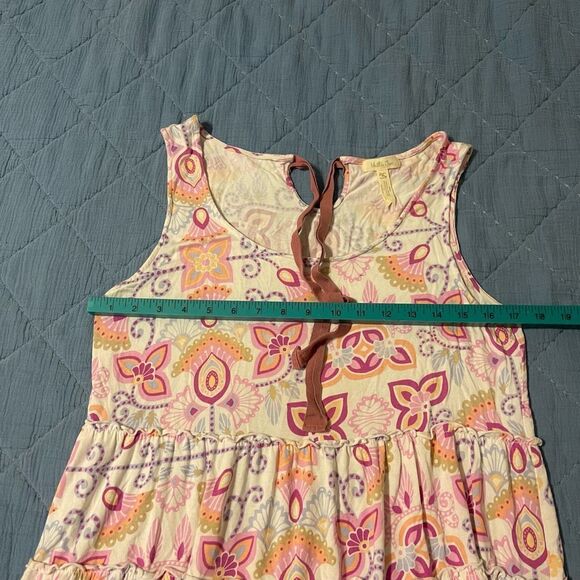 Matilda Jane Printed Adventure Begins Breathe Deeply Tunic Tank Top Size Medium - Picture 4 of 5